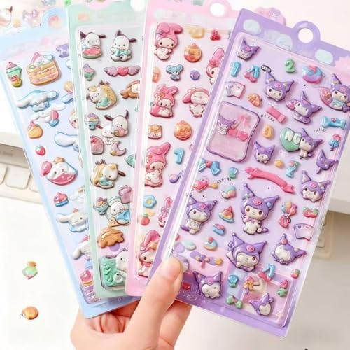 （03:30時点） loong 3dシール 立体シール ぷくぷくぷっくり かわいい 4枚セット 立体 おしゃれ デコシール ごほうび 子供 貼り付け可能 贈り物 手帳 携帯 DIY用 手帳用 貼り付け可能 女の子（C）