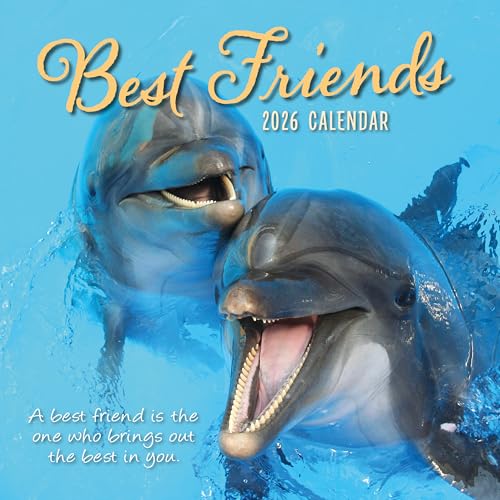 Best Friends 16-Month Square Wall Calendar 2026, Animal Photography, Cute Animal Pictures, Friendship Quotes