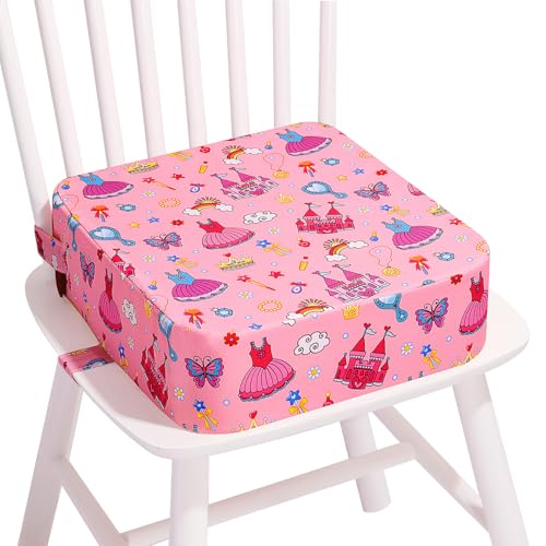 Image of Toddler Booster Seat for Kitchen Chair, Non-Slip Kids Dining Table Booster Seat with Adjustable Safer Straps, Portable Baby Eating Travel Camping Increasing Cushion