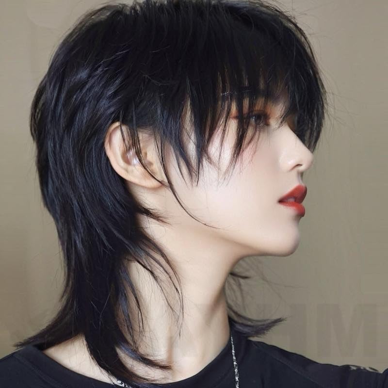 美品 ウルフヘア ウィッグ メッシュいり Amazon.co.jp: ウィッグ ウルフカット セミロング ストレート 紫