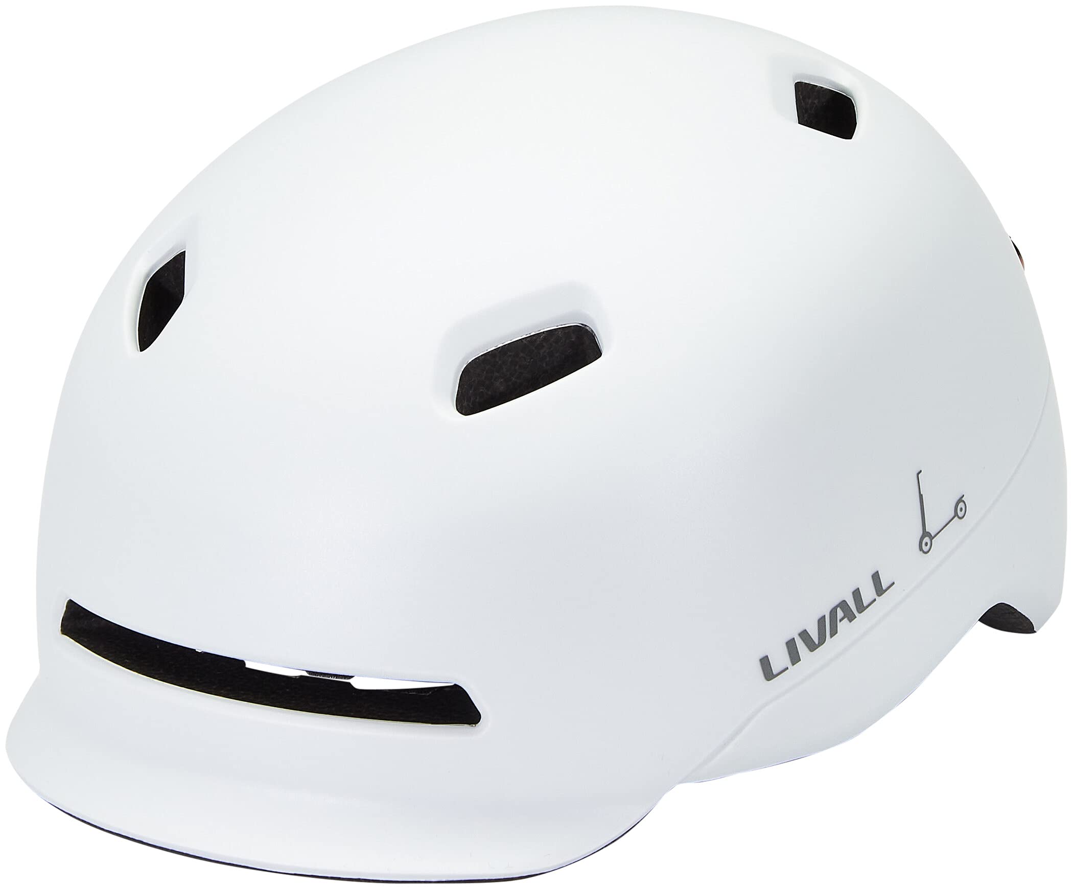 Livall C20 Urban Fahrradhelm Livall, Smarter Fahrradhelm, Tech-Helm, Lichthelm, Velohelm, Multimedia-Helm, SOS-Alarm-System, weiß, 54-58cm M