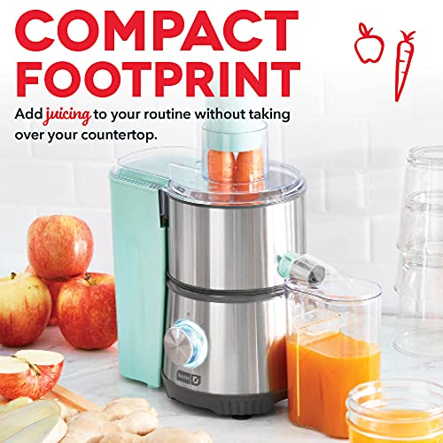 Image of Dash Centrifugal Juicer Machine, 350W 2-Speed Electric Juice Extractor for Fruits and Vegetables, Easy to Clean Compact Juicing Machine with 2-Inch Feed Chute, BPA Free - Aqua