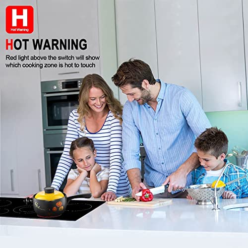 Electric Cooktop 36 Inch, Gasland Chef Ch90Bs Built-In Radiant Cooktop 5 Burners, 240V, 7 Power Levels, Mechanical Knob Control, Hot Warning, Hardwired #TOP3