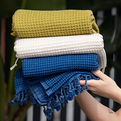 Waffle Towel For Bath Spa Sauna Beach Pool Gym-35"X67" Oversized Towel-Turkish Towel Peshtemal-Luxurious Absorbent Towel-%100 Cotton Towel - High Quality-Towel-Quick Dry (Pistachio) #TOP4