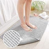 🏠 【Alfombrilla de Baño Antideslizante】 Esta alfombrilla de baño tiene un fondo adhesivo de fusión en caliente, que se adapta al piso sin dañar el piso, es impermeable y antideslizante. alfombra baño