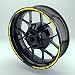 Produktbild OneWheel Felgenrandaufkleber für Motorrad | 17 Zoll | Komplett Set für Vorder- und Hinterreifen | Rim Sticker (Gelb)