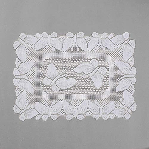 MarkMark 2 Types 4PCS Round Rectangular Lace Table Placemats with Elegant Butterfly Patterns for Parties Weddings Dining Tables EU57592TPBA