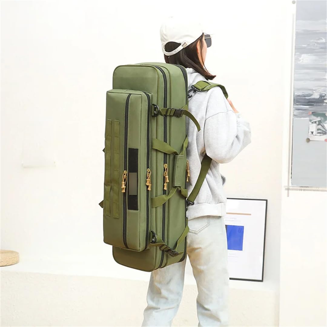 Suwequest Borsa per canna da pesca allargata portatile Borsa da pesca impermeabile Borsa da pesca multifunzione Grande capacità all'aperto Borsa da pesca per canna da mare, cachi 80 cm