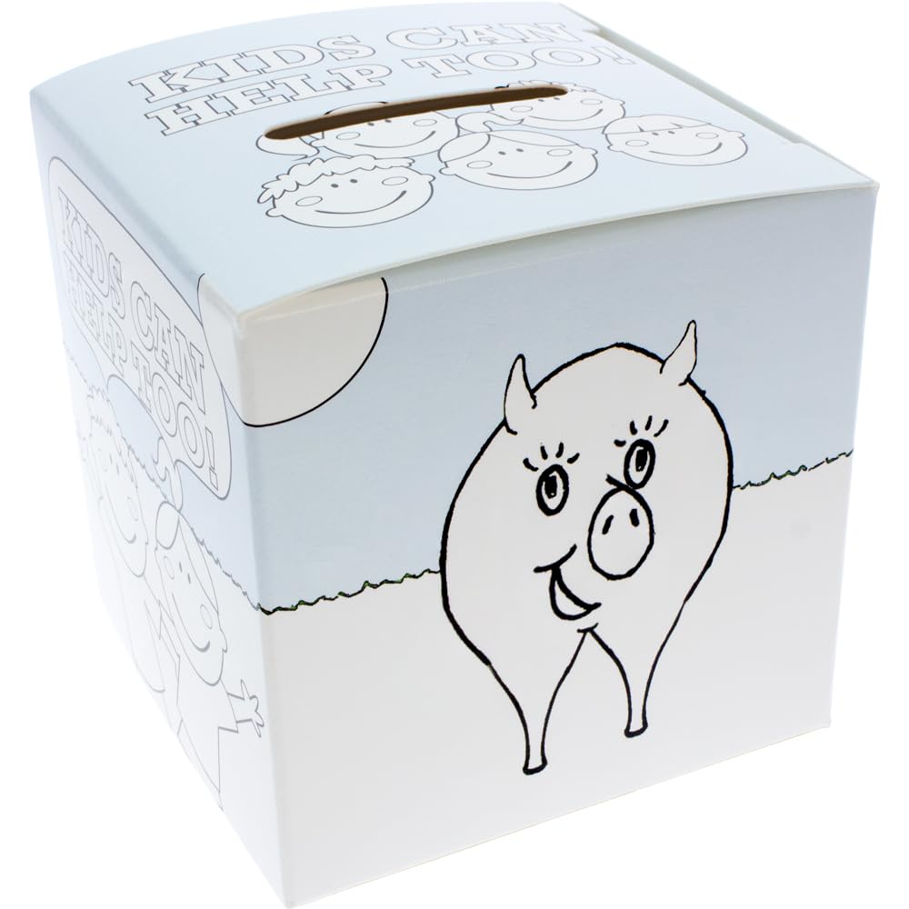 Sterling Gifts 50 - Kids Can Help Too Offering Box Coloring Cardboard Box Banks for Church Fundraising