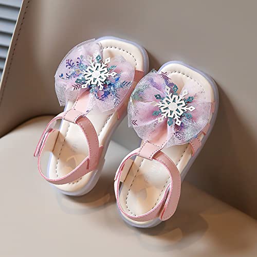 Summer Sandals Kids Girls Bow Flip Flops Rhinestone Children Fashion Slippers Kids Snowflake Sandals Baby Girl Newborn (Red, 18-24 Months)4