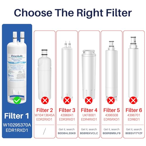 Image of RWF6700A Refrigerator Water Filter Replacement for EDR1RXD1, Everydrop Filter 1, W10295370A, W10295370, 46-9081, 46-9930, EDR1RXD1B, P4RFWB, P8RFWB2L, WHR1RXD1, KAD1RXD1, WD-F38, 4Pack