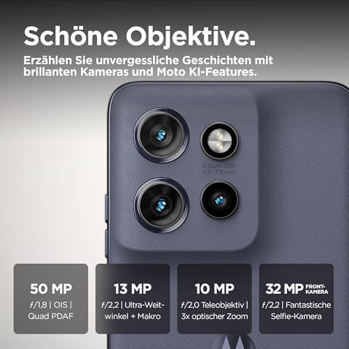 Motorola Moto Edge50 Fusion Smartphone avec écran FHD+ pOLED appareil photo 50 MP 8 5000 mAh chargeur Android 14 forêt avec coque de protection et support pour téléphone - vue 9