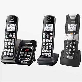 Panasonic Rugged Link2Cell Bluetooth Cordless Phone with Voice Assist, One-Touch Call Block
