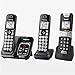 Panasonic Rugged Link2Cell Bluetooth Cordless Phone with Voice Assist, One-Touch Call Block and Answering Machine - 2 Standard Handsets + 1 Rugged Handset - KX-TGD583M2 (Black)