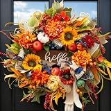 Soomeir 24 Inch Sunflower Apple Harvest Wreath