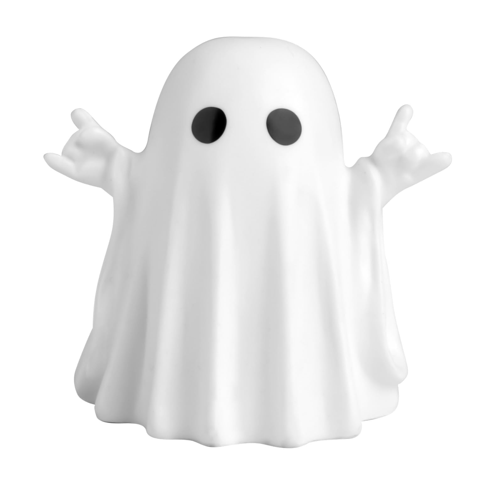 Vryth Halloween Ghost Figurine, Funny Cute Rock Finger Ghost Statue Ornaments for Halloween Decorations Desk Spooky Resin Ghost Decor Indoor Home Office Gift
