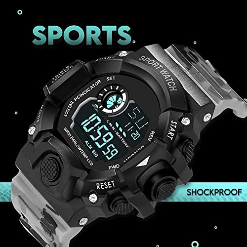Image of Acnos Digital Sports Watch - Rugged Outdoor Multi-Function Countdown Timer & Alarm (WR30 Water-Resistant)