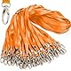 Antspirit 50 Stück 45 cm orange Bulk-Verbindungsmittel für Erkennungszeichen, Nylonhalsflach-Abzugslenker-Schwenkclips, dauerhaft gewebte Schlüsselbänder mit Clip für Schlüsselketten