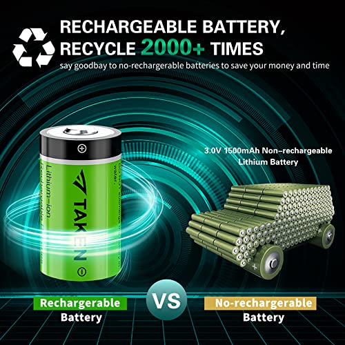 Taken Cr123A Battery 123 Batteries Lithium [Can Be Recharged] 3.7V Batteries 8 Pack For Arlo Cameras (Vmc3030/Vmk3200/Vms3330/3430/3530), Flashlight, Microphone #TOP3