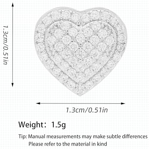 Rhinestone Heart Shape Glitter Crystal Stud Earrings for Women,Sparkly Elegant Wedding Prom Earrings Jewelry Gift2