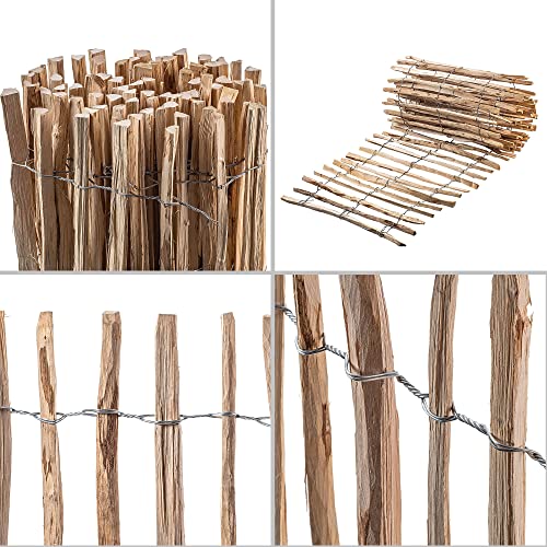 ️KADAX Zaun aus Hasel, Staketenzaun aus Haselnuss, Gartenzaun in