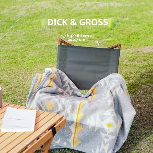 ACUSHLA Merinowolle Wolldecke 160x220 cm, Sofadecke Outdoor, Marokko Weiß – Ansicht 5