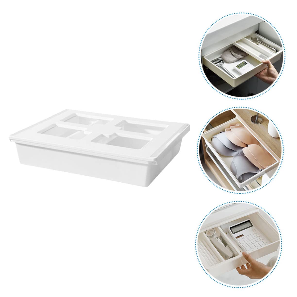Organizzatore Per Tavolo Separatori Agganciabili Sotto La Scrivania Scatola Porta Oggetti in Plastica Resistente Per Cucina e Ufficio