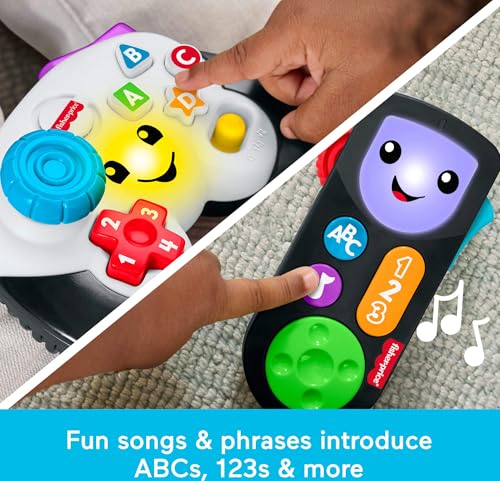 Image of Fisher-Price Laugh & Learn Play & Stream Tech Set | 2 Toys, Pretend Video Game & TV Remote Controller, Baby & Toddlers Ages 6+ Months