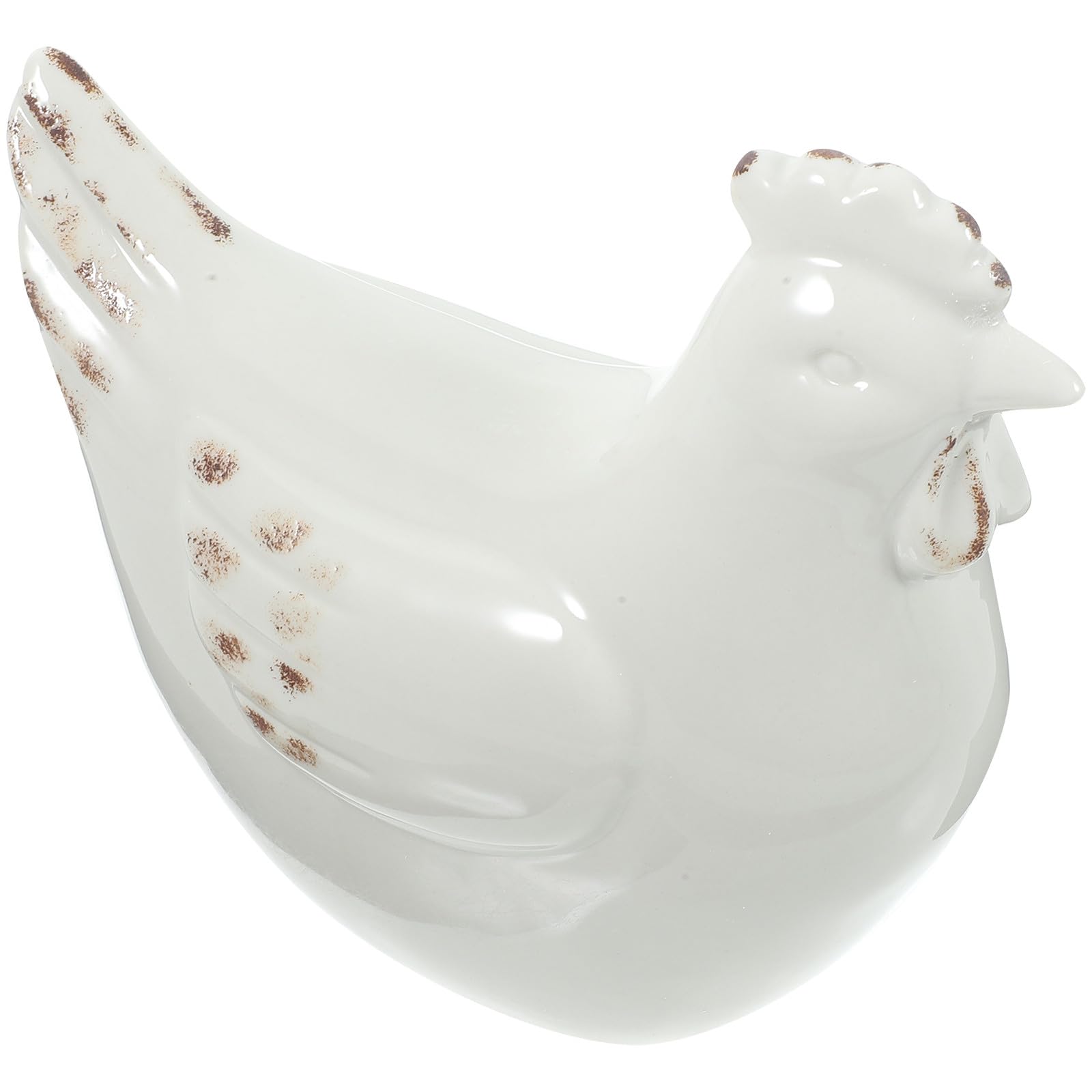 Ornement poule en céramique de haute qualité avec finition lisse haut de gamme pour bureau