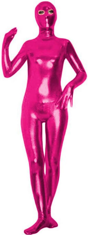 Fetish Queen Plus Size Metallic Masked Open Eye Catsuit Women Second Skin Zentai