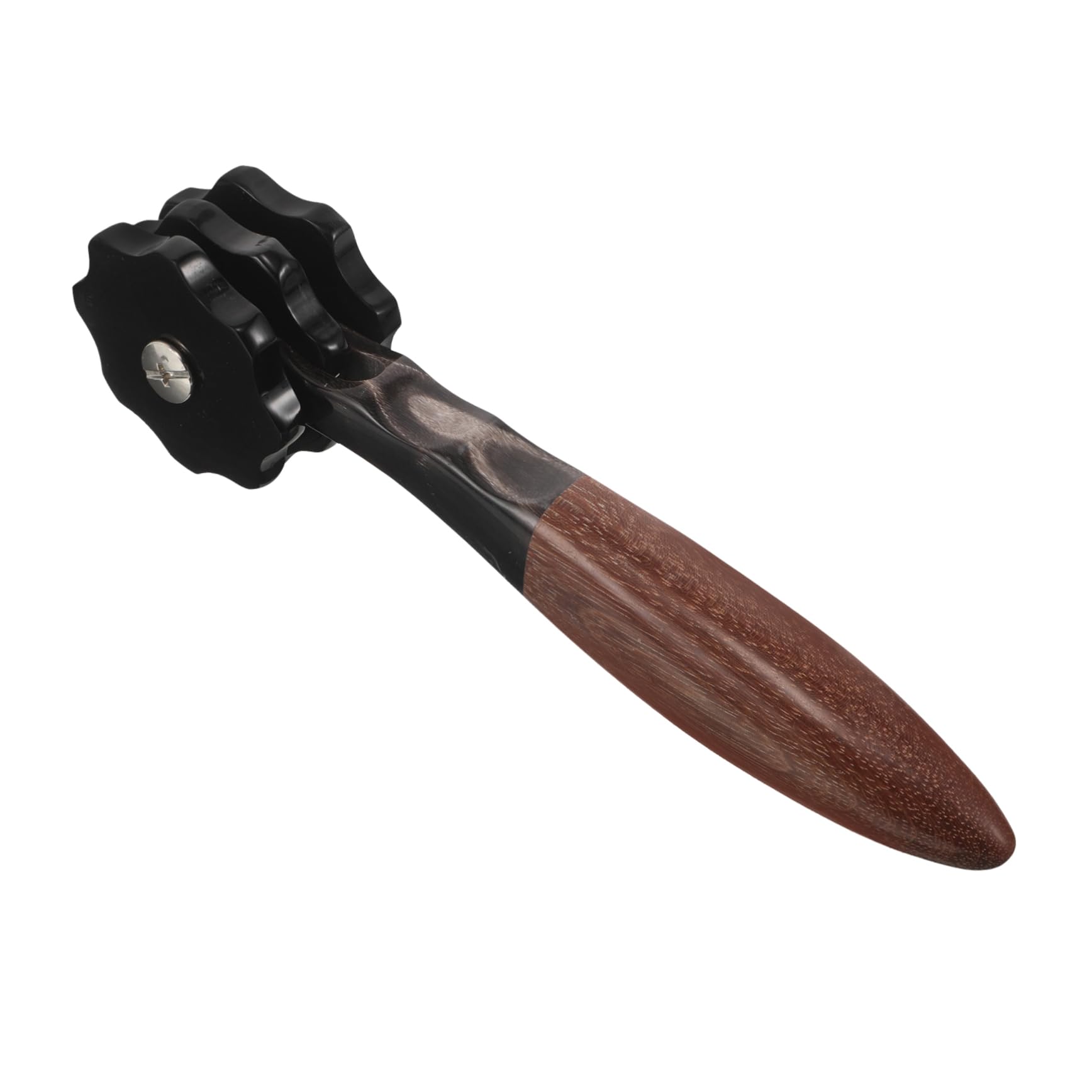 Rullo Massaggiante a Tre Ruote Portatile in Legno Corno | Controllo Manuale, Design Compatto e Leggero, Massaggio Mirato per Relax e Sollievo Dalla Fatica