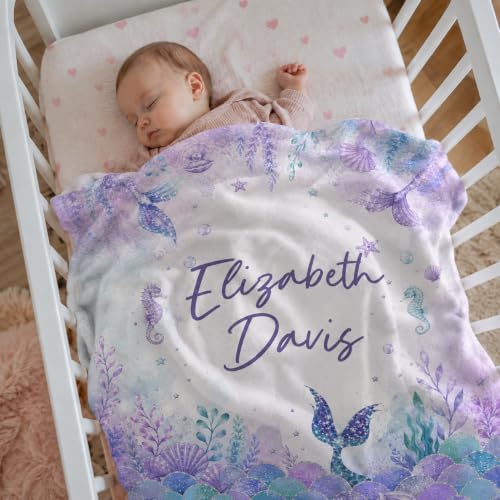 Image of Personalized Baby Blanket for Girls, Custom Nursery Blanket with Name, 30 x 40 Inch Soft Minky Blanket for Baby Toddlers, Newborn Print 15