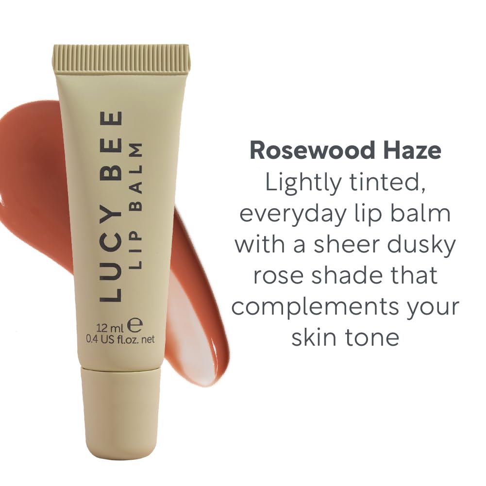 Lucy Bee Tinted Lip Gloss, Plumping & Nourishing, Dusky Rose Shade, Conditioning Vegan Lip Gloss, Non-Sticky - Image 4
