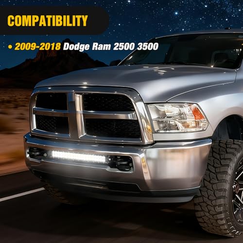 Image of Nilight Front Lower Hidden Bumper Mounting Brackets for 20inch Straight LED Light Bar Compatible with 2009-2018 Dodge Ram 2500 3500