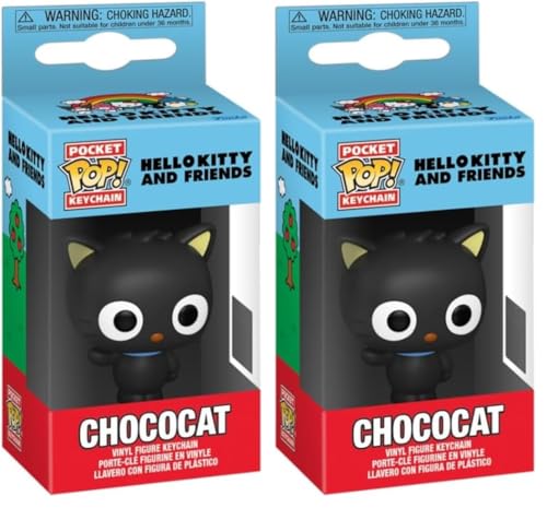 Funko Pop! Keychain: Sanrio - Chococat - Hello Kitty - Mini Figura in Vinile da Collezione Novità Portachiavi - Riempitivi per Calze - Idea Regalo - Merchandising Ufficiale - Anime Fans - Minifigure