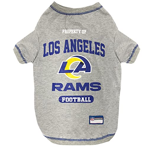 Image of NFL Los Angeles Rams Dog T-shirt X-Small. - Licensed Shirt for Pets Team Colored with Team Logos- Premium Stretchable Materials for the comfort of your Dog & Cat