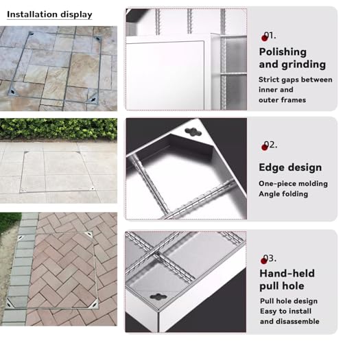 Couvercle de skimmer invisible 40x40 cm pour terrasse de luxe