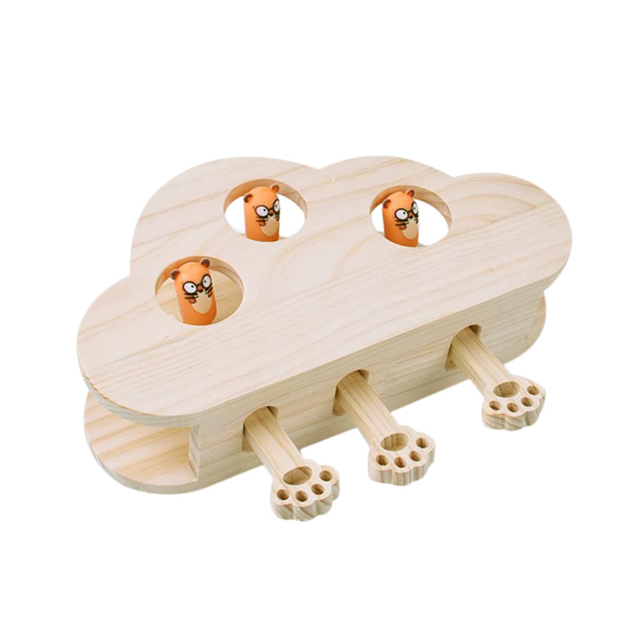 TOYANDONA Katzenspielzeug Holz Interaktives Maus Fangspiel Kreatives Haustier Spielzeug Mit Katzenminze Für Katzen Und Kätzchen