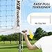 Haokelball Outdoor Portable Heavy Duty Volleyball Net Set for Backyard with Adjustable Height Poles, Anti-Sag System, Volleyball, Pump, Boundary Line and Carry Bag (White)