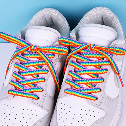 Image of Booyckiy 3 /4 inch Wide Satin Ribbon Shoelaces Flat Colorful Shoe Laces for Women Girls