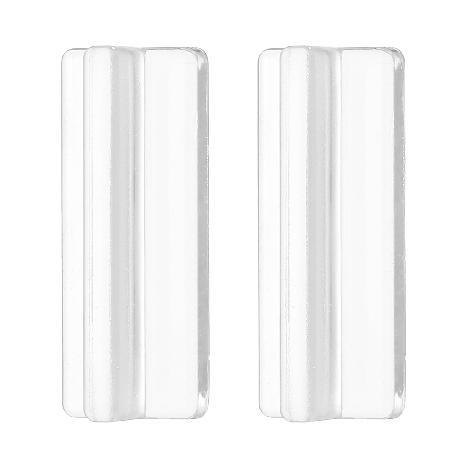 sourcing map 2Pcs PU Self-Adhesive Pulls, 1.97" Clear Recessed Finger Pulls Rectangle Sliding Door Handles Instant Handle for Glass Doors Windows Drawers Dressers Cabinets