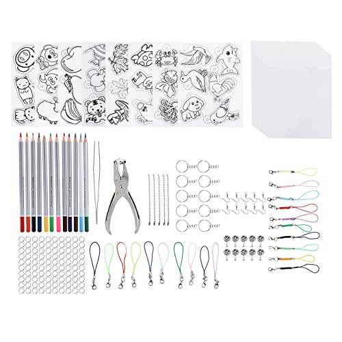 Gavigain Schrumpffolien-Set, komplettes Schrumpffolien-Set, Buntstifte, Schmuckherstellungswerkzeuge, Geschenk