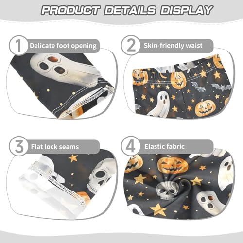 Stars Moon Pumpkin Ghost Seamless Girls Leggings Soft Stretch Workout Yoga Dance Pants for Kids Casual Tights3