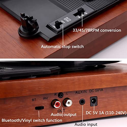 Bluetooth Speaker Retro Phonograph Gramophone Vinyl Record Player Turntable Player Headphone Output RCA Audio 33/45… - Les Beatles, Paul McCartney, John Lennon, RIngo Starr, George Harrison Bluetooth Speaker Retro Phonograph Gramophone Vinyl Record Player Turntable Player Headphone Output RCA Audio 33/45… – Image 4