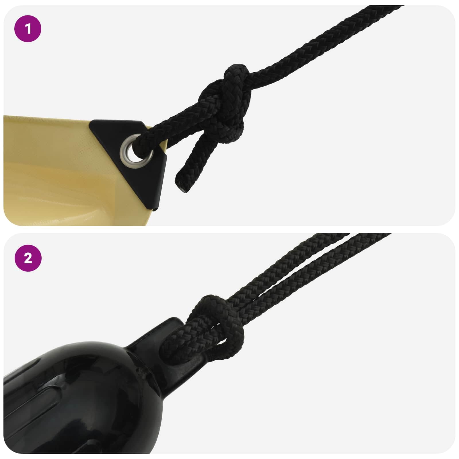 Cuerda para barco de 9 m de poliéster, 1 cm de diámetro, cuerda negra para fijar tensores para jardín, barco, camping, taller y exterior