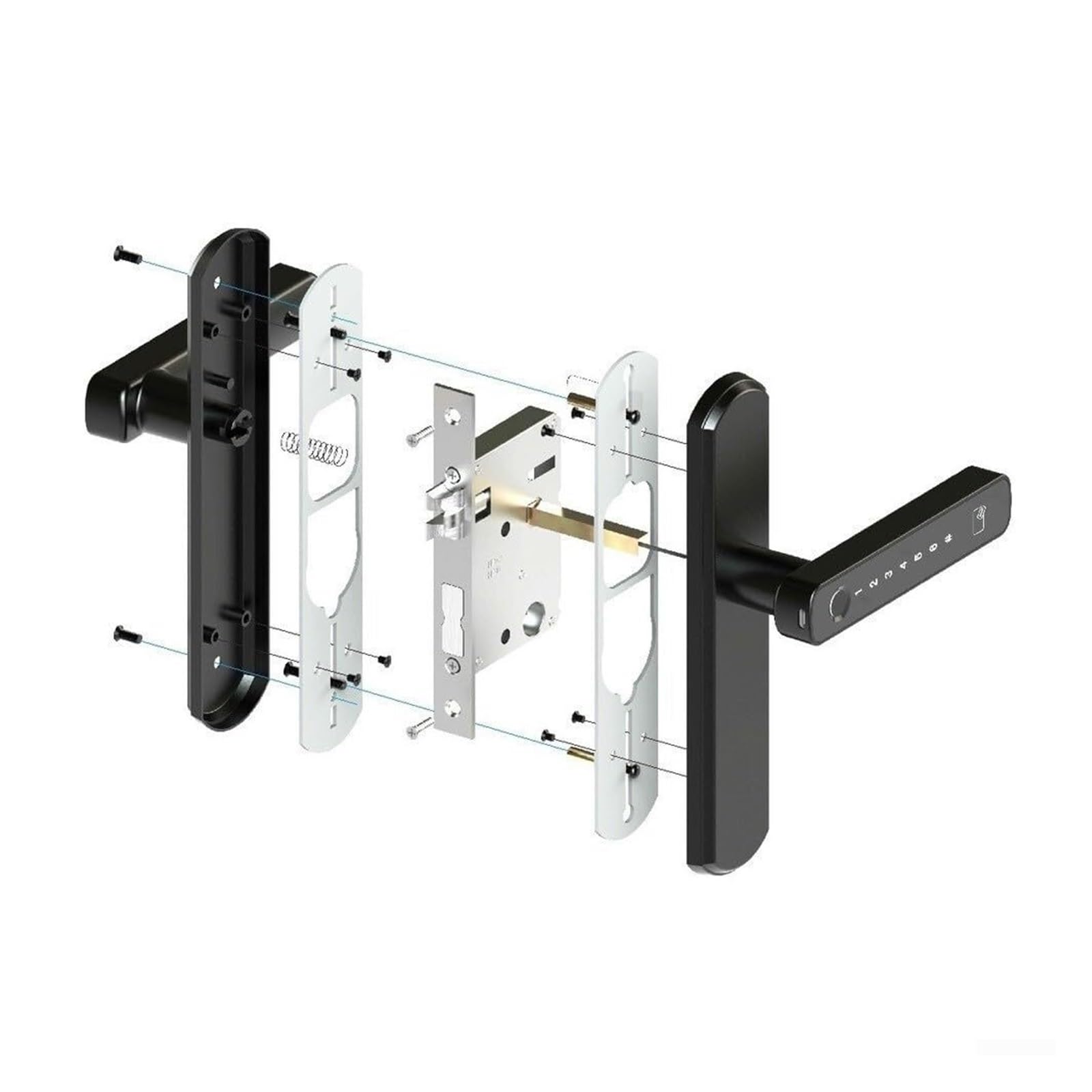 Serrure connectée Serrure de porte électronique intelligente à empreintes digitales, avec clés mécaniques, for Tuya, hôtels et bureaux, maison