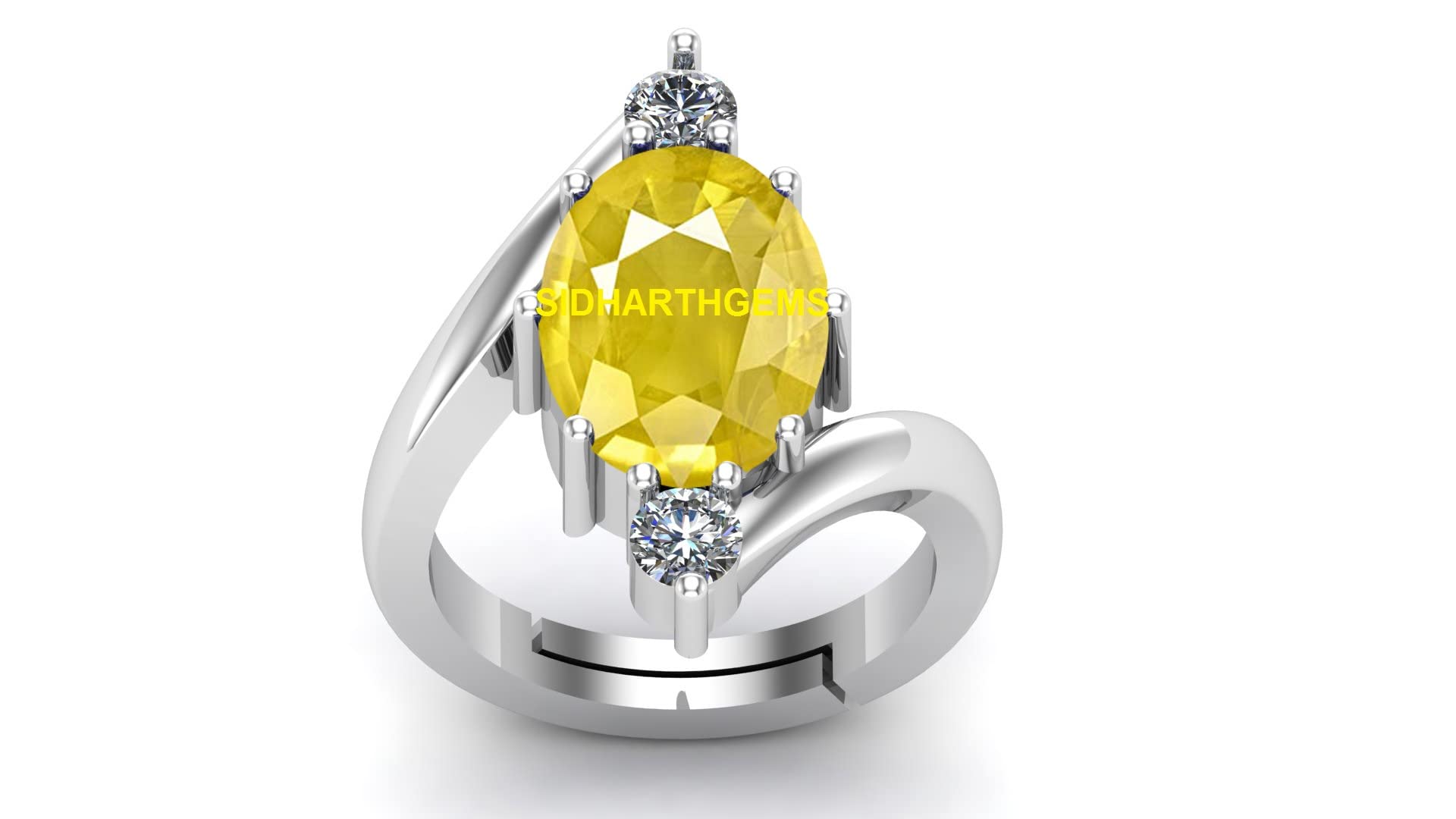 SIDHEM GEMS 9.25 Ratti 8.00 Carat Unheated Untreatet A+ Quality Natural Yellow Sapphire Pukhraj Gemstone Silver Plated Ring for Womens and Mens (Lab Certified) (B0B1N68DDG) Amazon Price History, Amazon Price Tracker