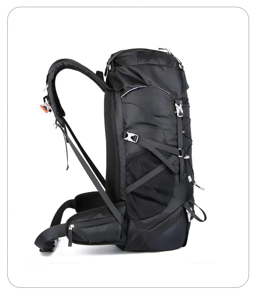 CFWSHJ Mochila de Senderismo de 50L con Cubierta para Lluvia, Bolsa Multifuncional para montañismo, Mochila para Exteriores, para Viajes, Senderismo, Camping