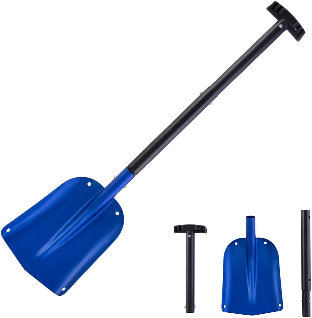 SHANTRA アルミスノーシャベル 折りたたみ式 ユーティリティシャベル 3ピースデザイン 軽量 ポータブル 車 緊急用シャベル 
