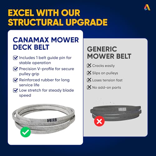 Image of M154621 Mower Belt - Fits 42 inch Deck J-Deere X300 X304 X310 Lawn Tractors & 48 inch Deck EZtrak Series Z245 Zero-Turn Mower | Aramid Cord | 1 /2'' x 146 1 /4''